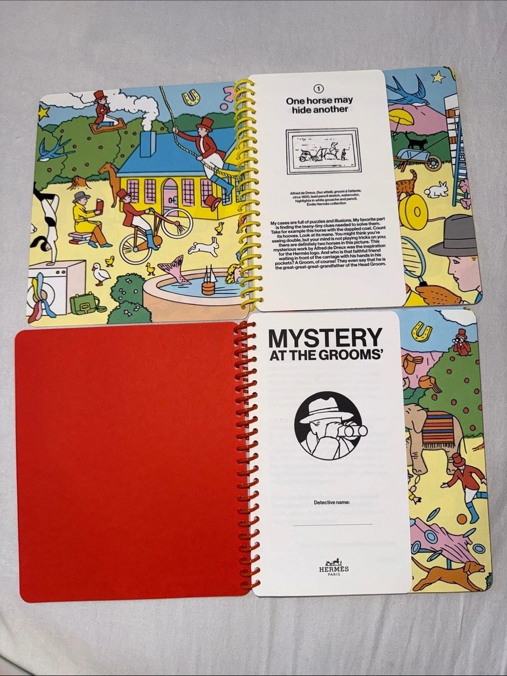 HERMES at the Grooms Activity Notebook Set Red & Yellow
